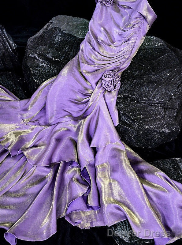 Vintage Mermaid Spaghetti Straps Long Lilac Prom Dresses Birthday Outfits With Ruffles