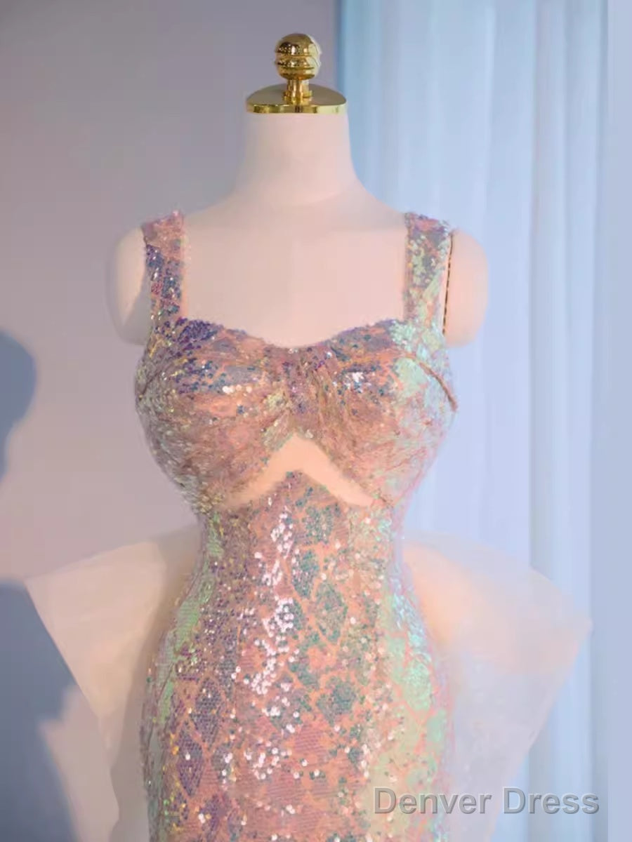 Vintage Mermaid Straps Sequin Beads Long Prom Dress Formal Dresses Secondary image