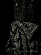 Vintage Mermaid Sweetheart Black Sequin Long Prom Gown Fairy Prom Dresses