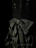 Vintage Mermaid Sweetheart Black Sequin Long Prom Gowns Fairy Prom Dresses