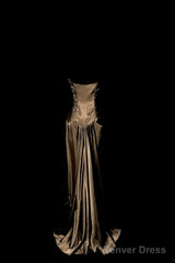 Vintage Mermaid Sweetheart Brown Long Prom Gown Fairy Prom Dresses