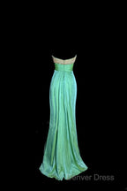 Vintage Mermaid Sweetheart Green Long Prom Gown Fairy Prom Dresses