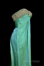Vintage Mermaid Sweetheart Green Long Prom Gown Fairy Prom Dresses