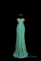 Vintage Mermaid Sweetheart Green Long Prom Gown Fairy Prom Dresses