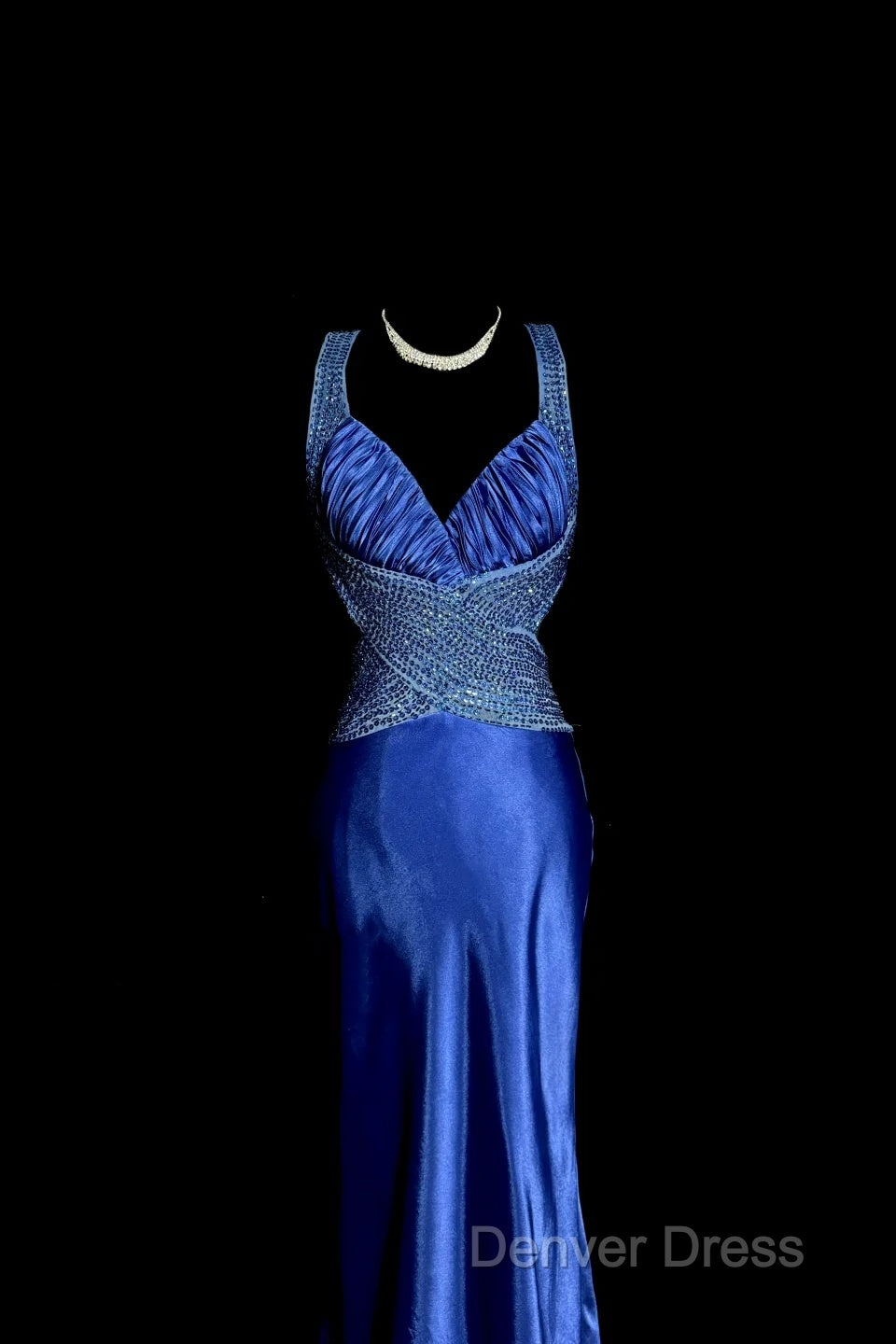 Vintage Mermaid Sweetheart Neckline Royal Blue Satin Backless Prom Gowns Fairy Prom Dresses