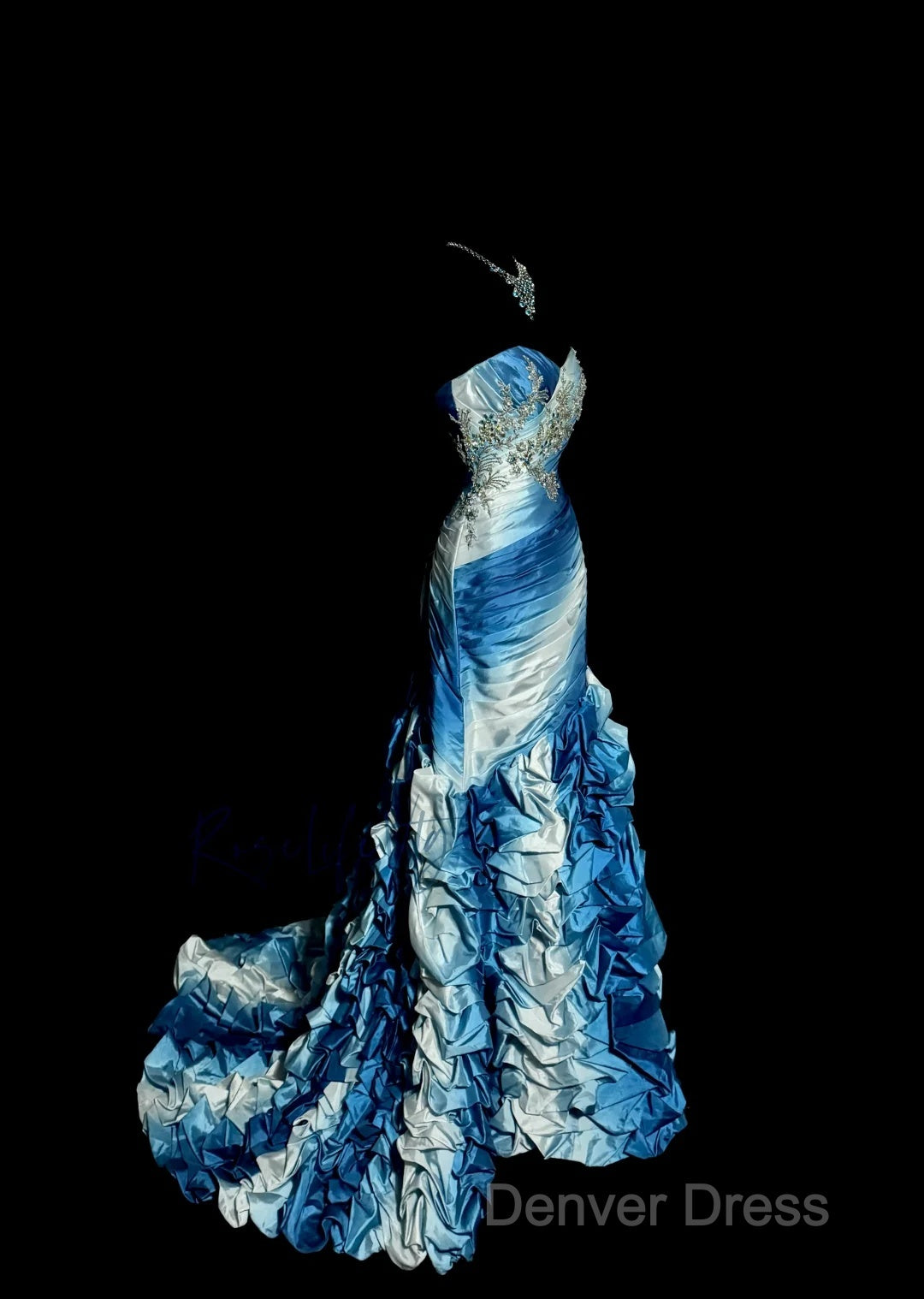 Vintage Mermaid Sweetheart Sleeveless Long Blue Prom Gown Fairy Prom Dresses Secondary image