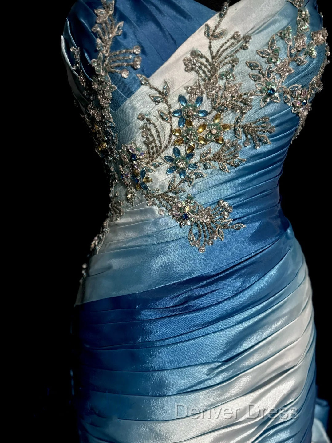 Vintage Mermaid Sweetheart Sleeveless Long Blue Prom Gowns Fairy Prom Dresses