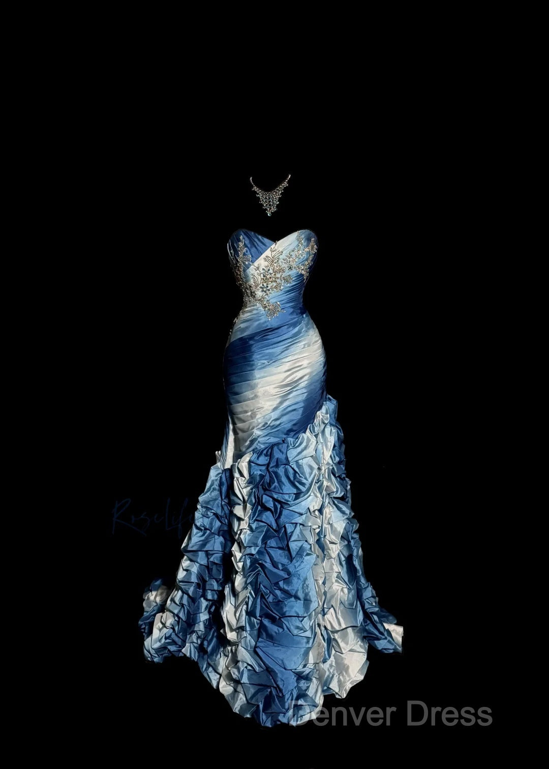 Vintage Mermaid Sweetheart Sleeveless Long Blue Prom Gown Fairy Prom Dresses