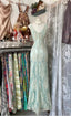 Vintage Mermaid V Neck Satin Tulle Long Prom Dresses