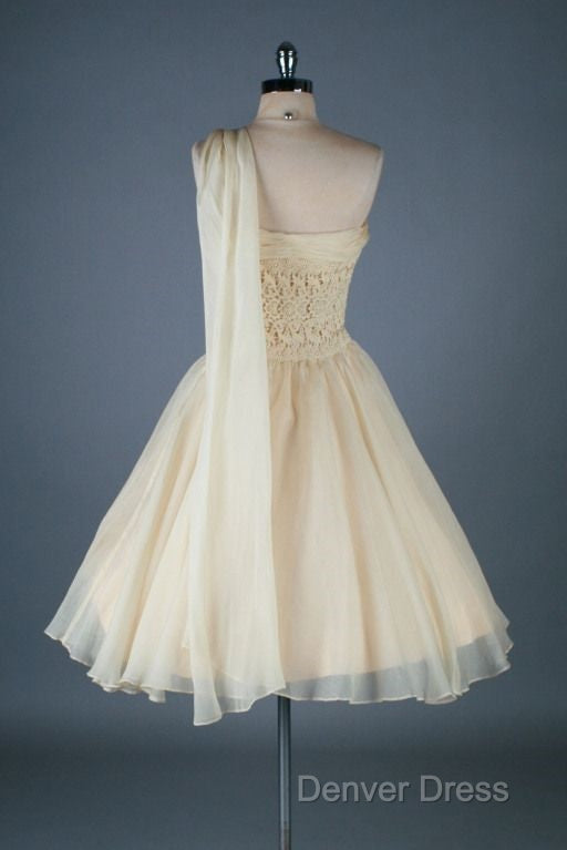 Vintage One Shoulder Organza Homecoming Dresses Secondary image