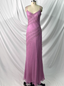 Vintage Pink Mermaid V-Neck Beaded Chiffon Long Prom Dresses Evening Dresses