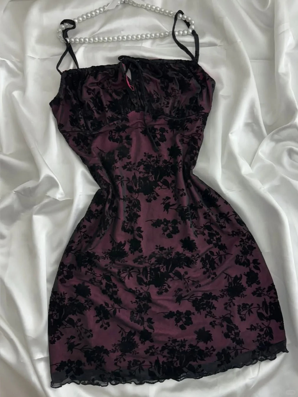 Vintage Purple Black Lace Strap Mini Homecoming Dresses Main image