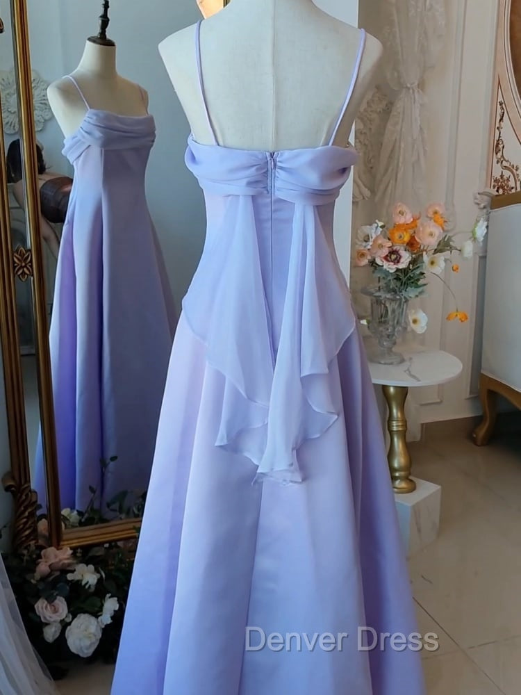 Vintage Purple Satin Spaghetti Straps Gowns Fairy Dresses Secondary image