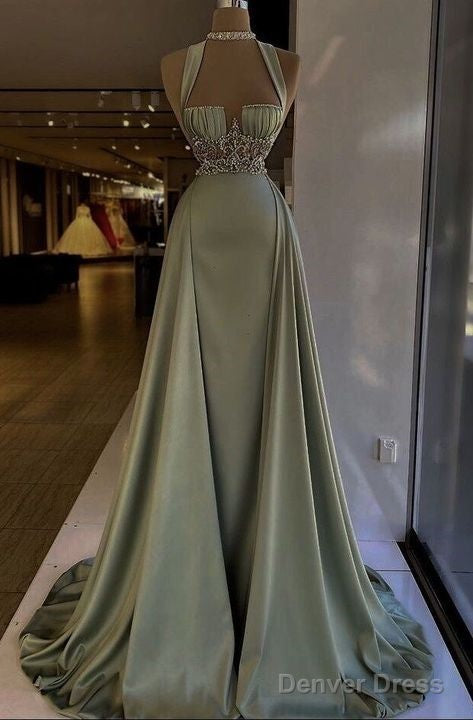 Vintage Sage Green Prom Dress Long Prom Dresses Main image