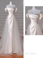 Vintage Sheath Off The Shoulder Satin Long Prom Dresses Party Evening Dresses