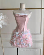 Vintage Sheath Pink Homecoming Dresses 18Th Birthday Outfits