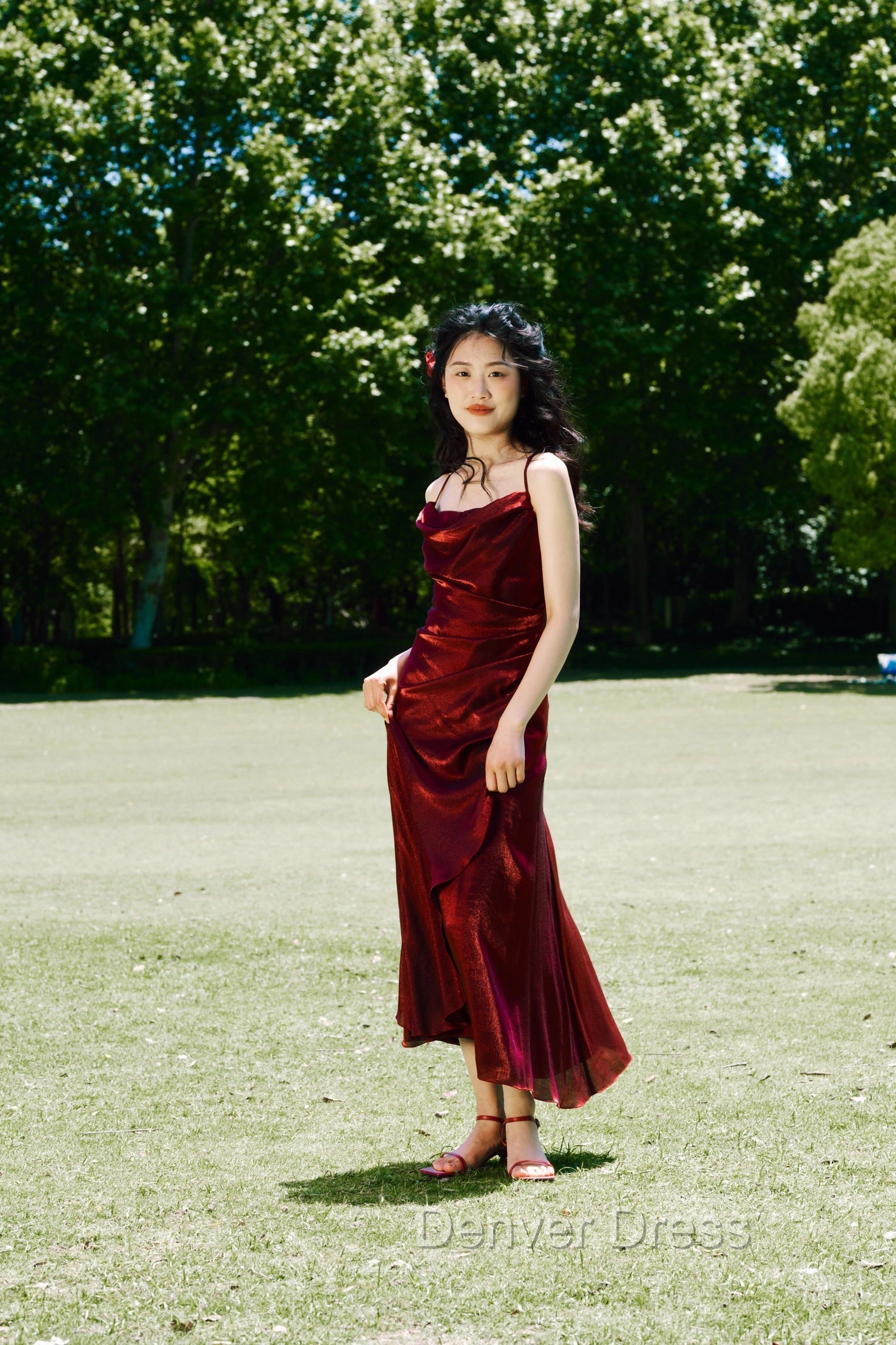 Vintage Sheath Spaghetti Straps Burgundy Ankle Length Prom Dresses Birthday Outfits
