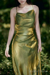 Vintage Sheath Spaghetti Straps Green Shiny Prom Dresses Birthday Outfits