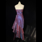 Vintage Spaghetti Straps Asymmetrical Midi Length Prom Dresses