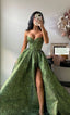 Vintage Spaghetti Straps Green Prom Dress Long Prom Dresses