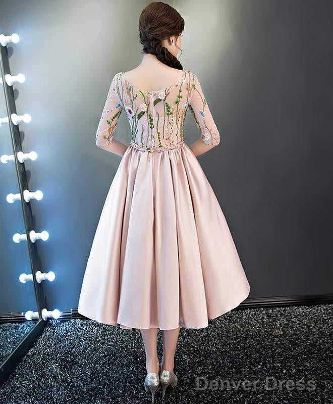 Vintage Style A-Line Prom Dress Pink Homecoming Dresses