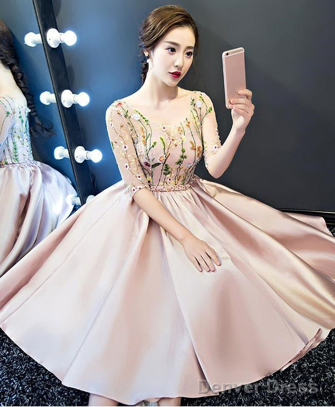 Vintage Style A-Line Prom Dress Pink Homecoming Dresses