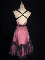 Vintage Tulle Beaded A Line Birthday Dress Spaghetti Straps Homecoming Dress Cocktail Dresses