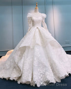 Vintage Wedding Dresses Ball Gowns Lace Puffy Sleeves
