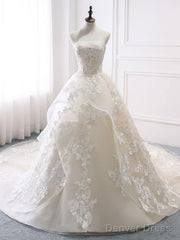 Wedding Dress Champagne Wedding Dress Unique Wedding Gown Lace Wedding Dress Princess Gown Prom Dress