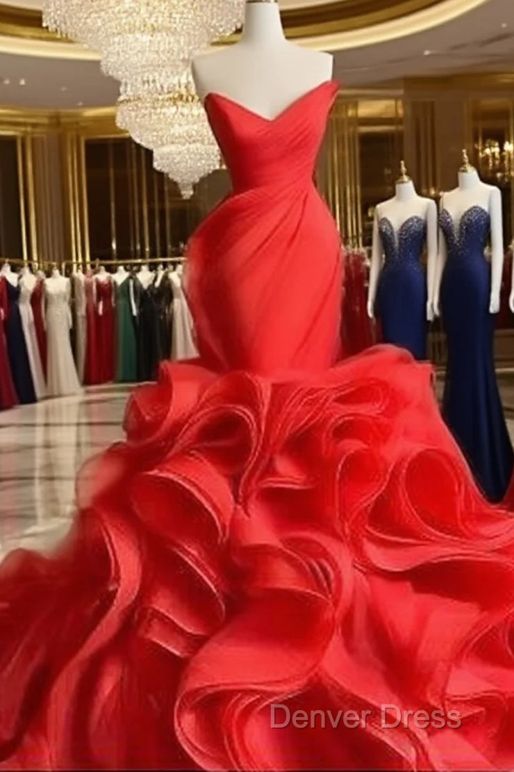 Wedding Dresses Long Train Organza Tiered Skirt Ruffled Plus Size Prom Gown Main image