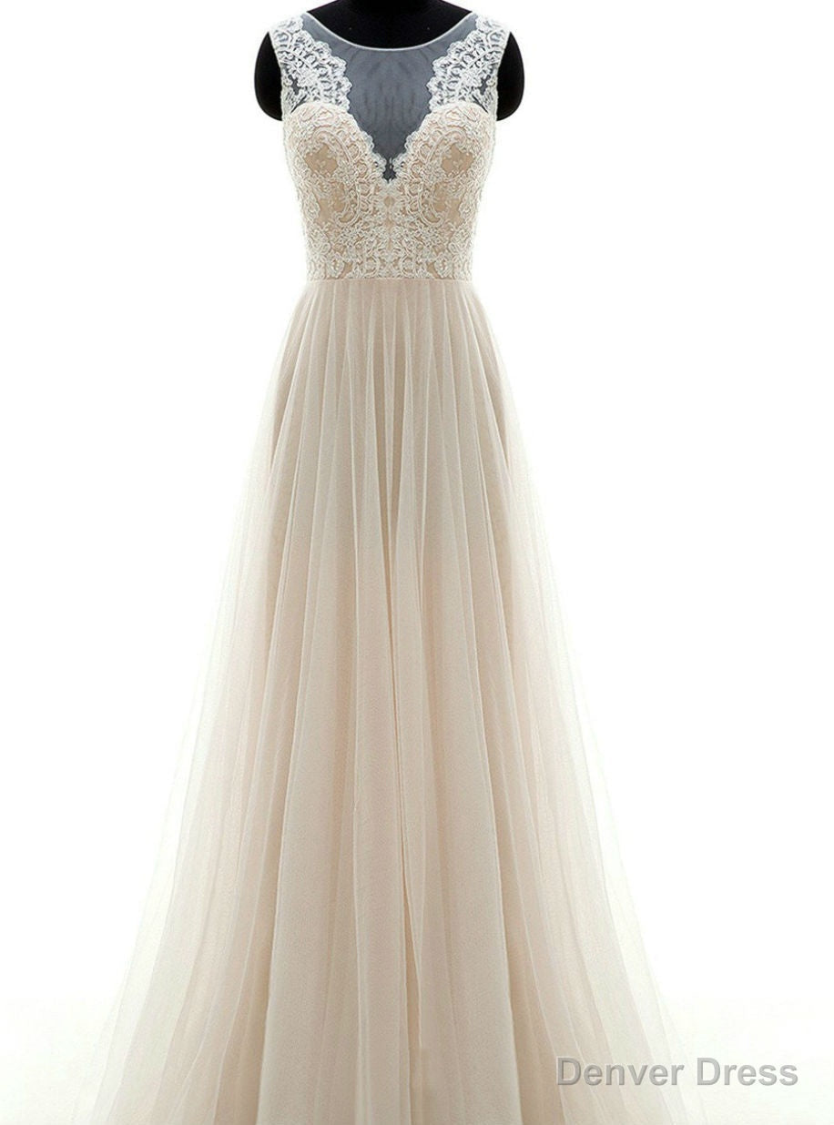 Wedding Gowns Sexy Open Back Wedding Dress A Line Bridal Dresses Illusion Lace