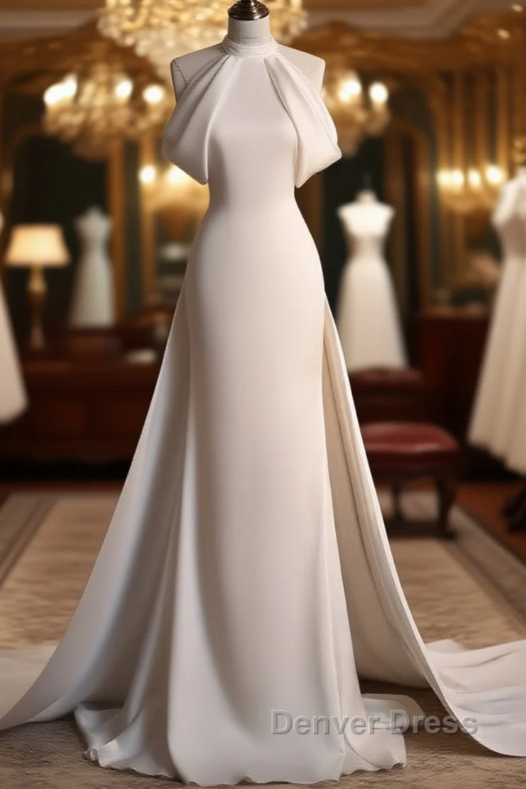 Weitese Dresses Prom Dresses Stores Gorgeous Halter Mermaid Long Prom Dresses Light Wedding Dresses With Train Party Dresses Formal WomenS Dresses Main image