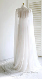 Weitese Dress Prom Dress Stores White Bridal Long Tulle Cape Sleeves With Embroidered Lace Appliques Long Wedding Dress Prom Dress Prom Wear Dresses