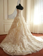 Weitese Formal WomenS Dresses Ivory Elegant Strapless Puffy Tiered Ball Gown Prom Dresses Wedding Dresses Prom Dresses Stores