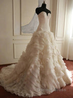 Weitese Prom WomenS Dress Ivory Elegant Strapless Puffy Tiered Ball Gowns Prom Dress Wedding Dress Prom Dresses Stores