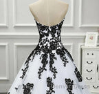 Weitese Prom WomenS Dress Strapless Beautiful White And Black Long Prom Dress Ball Gowns Wedding Dresses Prom Clothing