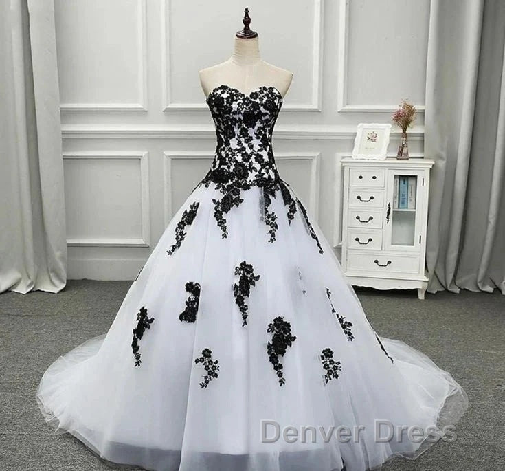 Weitese Prom WomenS Dress Strapless Beautiful White And Black Long Prom Dress Ball Gowns Wedding Dresses Prom Clothing