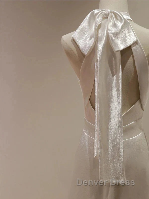 Weitese Formal WomenS Dresses White Halter Light Wedding Dresses Bride Dresses Fishtail Evening Dresses Prom Dresses Stores