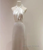 Weitese Formal WomenS Dresses White Halter Light Wedding Dresses Bride Dresses Fishtail Evening Dresses Prom Dresses Stores