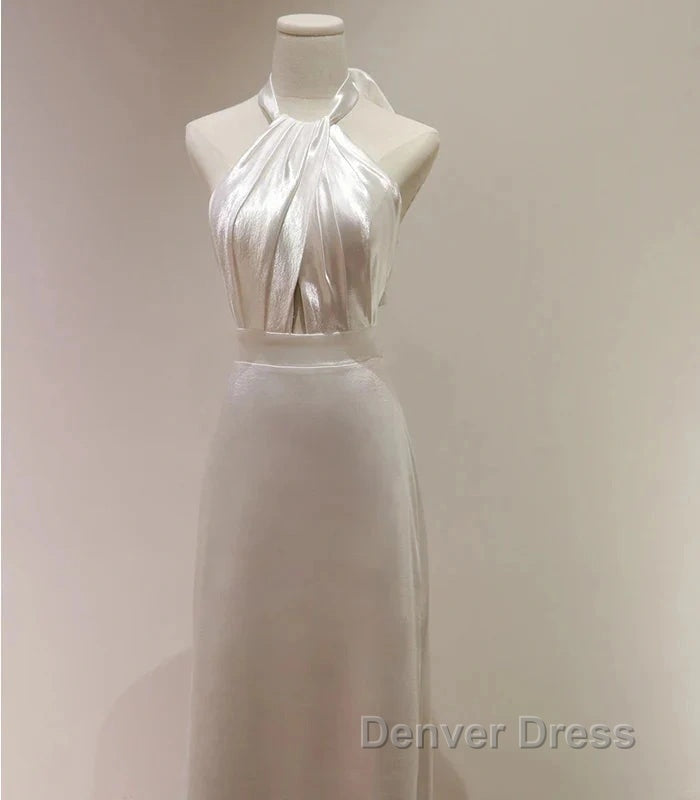 Weitese Formal WomenS Dresses White Halter Light Wedding Dresses Bride Dresses Fishtail Evening Dresses Prom Dresses Stores