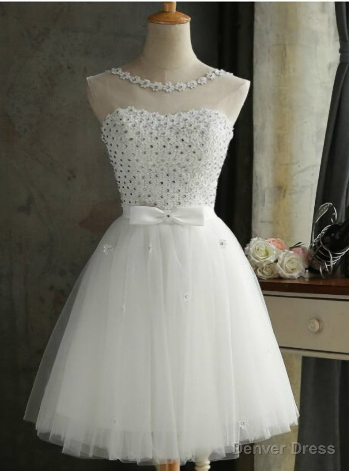 White Beading Homecoming Dress Main image