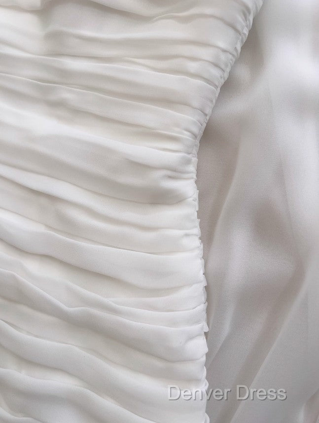 White Bodycon Dresses Strapless Chiffon Long Prom Dresses Simple Evening Dresses