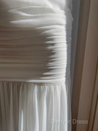 White Bodycon Dresses Strapless Chiffon Long Prom Dresses Simple Evening Dresses