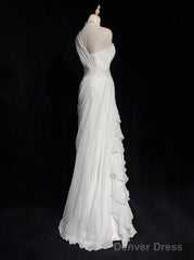 White Bodycon Satin Tulle Long Prom Dress Simple Wedding Dress
