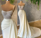 Ivory Prom Dress With Pearl Prom Dress