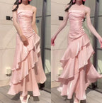 Vintage-Inspired Birthday Prom Dress Under $160 White Ruffled Layered Fairytale Graduation Prom Dresses