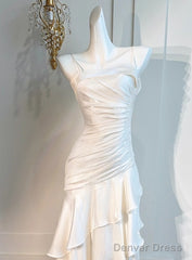 White Enchanted  Prom Dress For Party&Birthday&Graduation-Ruffled Layered Fairytale Evening Dress