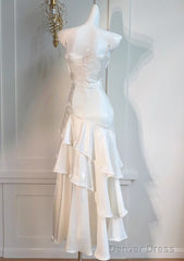 White Enchanted  Prom Dress For Party&Birthday&Graduation-Ruffled Layered Fairytale Evening Dress