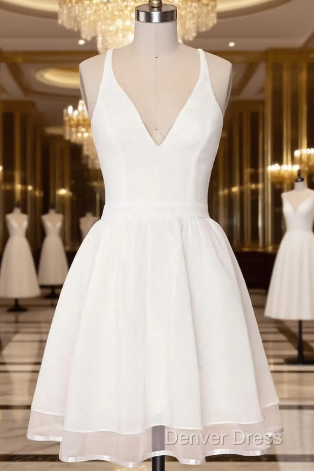 White Homecoming Dress,Short Prom Dresses