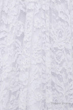 White Lace Off The Shoulder Short Sleeve Corset Wedding Dresses